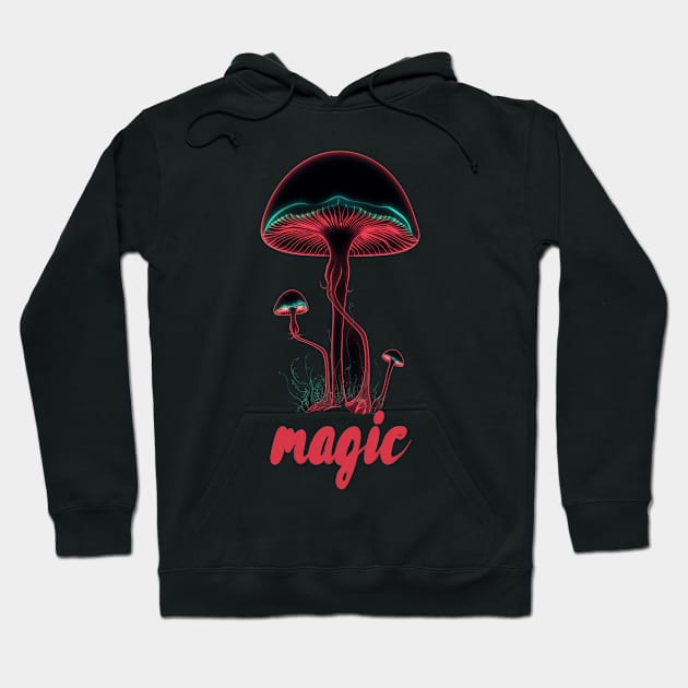 Magic Mushrooms, hallucinogenic mushrooms, microdose mushrooms, psilocybin mushroom Hoodie by One Eyed Cat Design